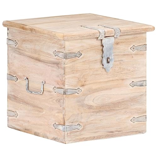 vidaXL Akazienholz Massiv Truhe Abschließbar Aufbewahrungsbox Holzkiste Nachttisch Nachtschrank Schatztruhe Holztruhe Schatzkiste 40x40x40cm von vidaXL