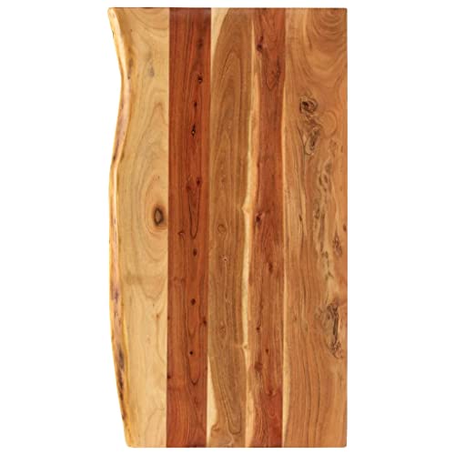 vidaXL Akazienholz Massiv Waschtischplatte Badezimmer Waschtisch Waschtischkonsole Platte Holzplatte für Aufsatzbecken Badmöbel Baumkante 100x52x3,8cm von vidaXL
