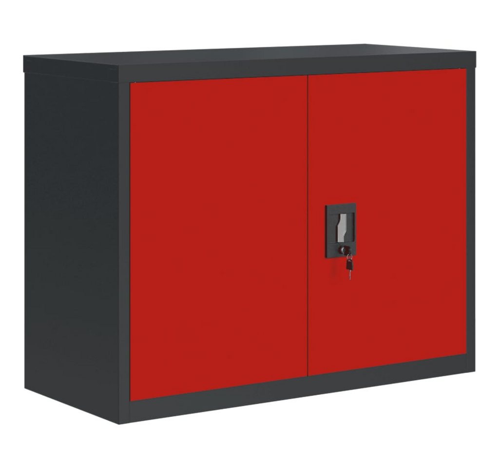 vidaXL Aktenschrank Aktenschrank Anthrazit und Rot 90x40x70 cm Stahl (1-St) von vidaXL