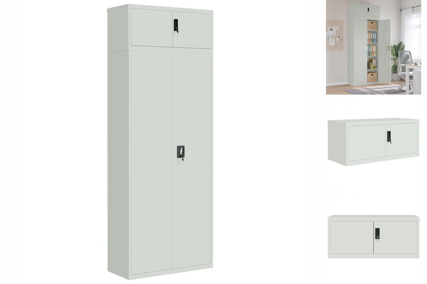 vidaXL Aktenschrank Aktenschrank Büroschrank Home Office Ablage Büro Hellgrau 90x40x240 cm vidaXL Aktenschrank Aktenschrank Büroschrank Home Office Ablage Büro Hellgrau 90x40x240 cm von vidaXL