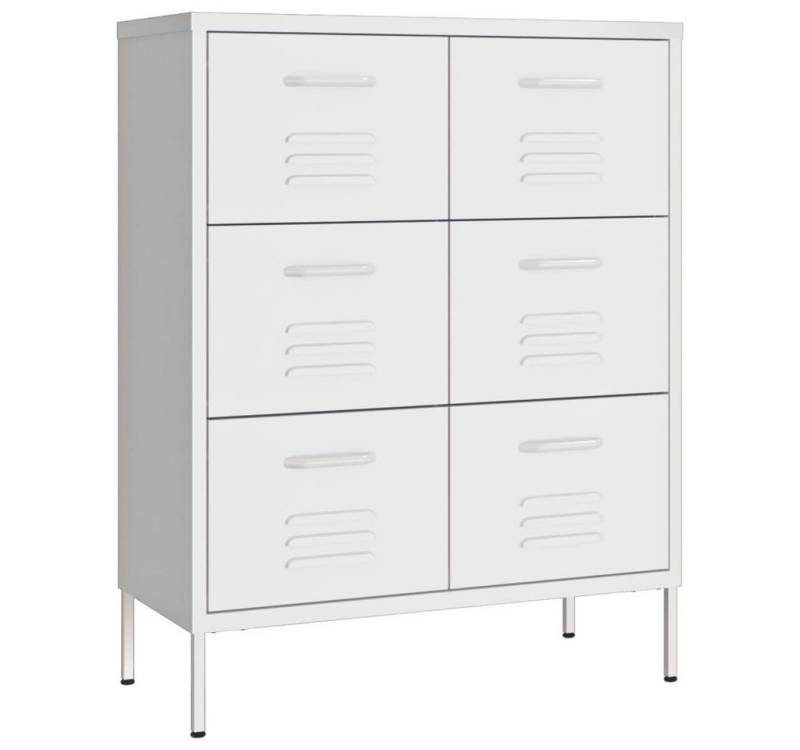 vidaXL Aktenschrank Aktenschrank Schubladenschrank Weiß 80x35x101,5 cm Stahl von vidaXL