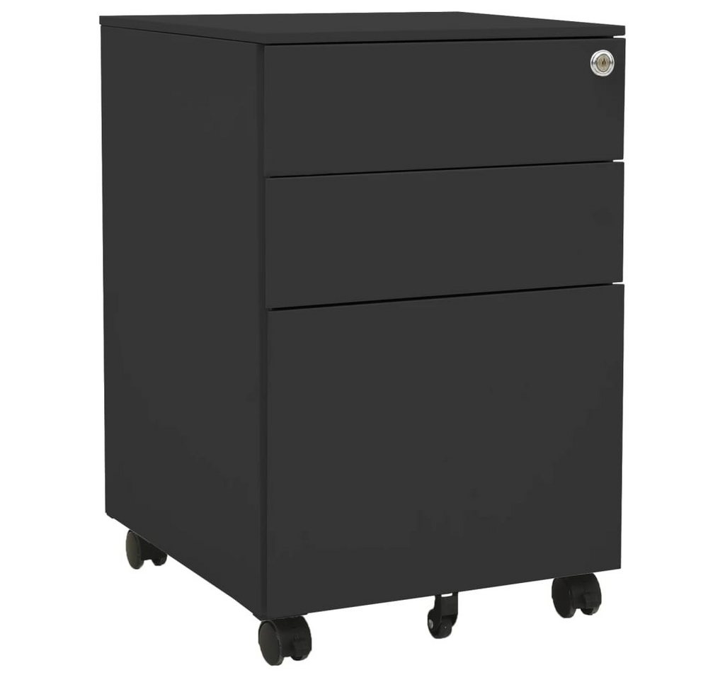 vidaXL Aktenschrank Aktenschrank mit Rollen Anthrazit 39x45x60 cm Stahl (1-St) von vidaXL