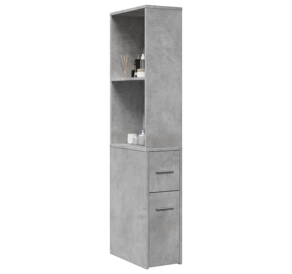 vidaXL Aktenschrank Badschrank Schmal mit Rollen Betongrau Spanplatte vidaXL Aktenschrank Badschrank Schmal mit Rollen Betongrau Spanplatte von vidaXL