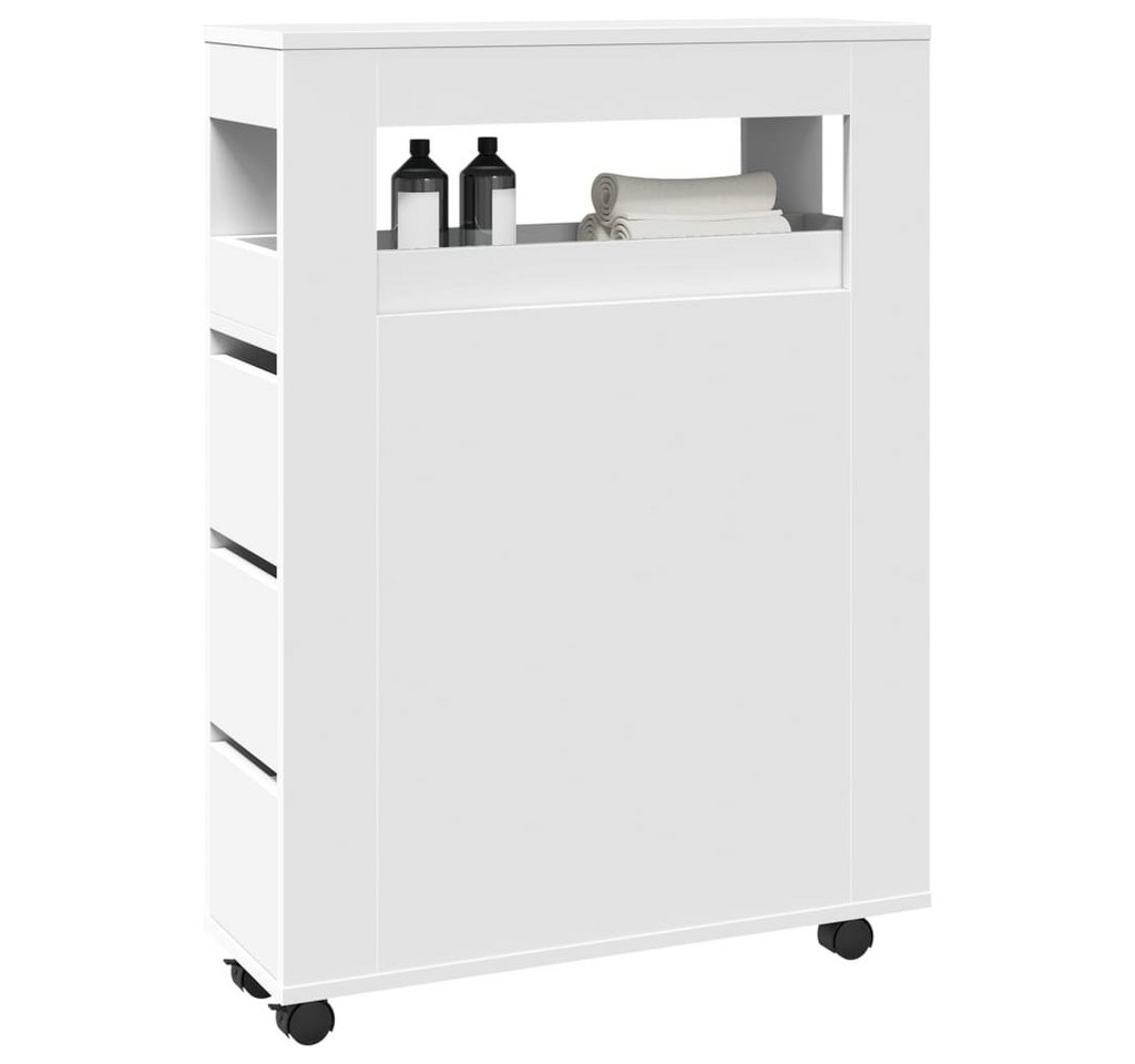 vidaXL Aktenschrank Badschrank Schmal mit Rollen Weiß Spanplatte vidaXL Aktenschrank Badschrank Schmal mit Rollen Weiß Spanplatte von vidaXL