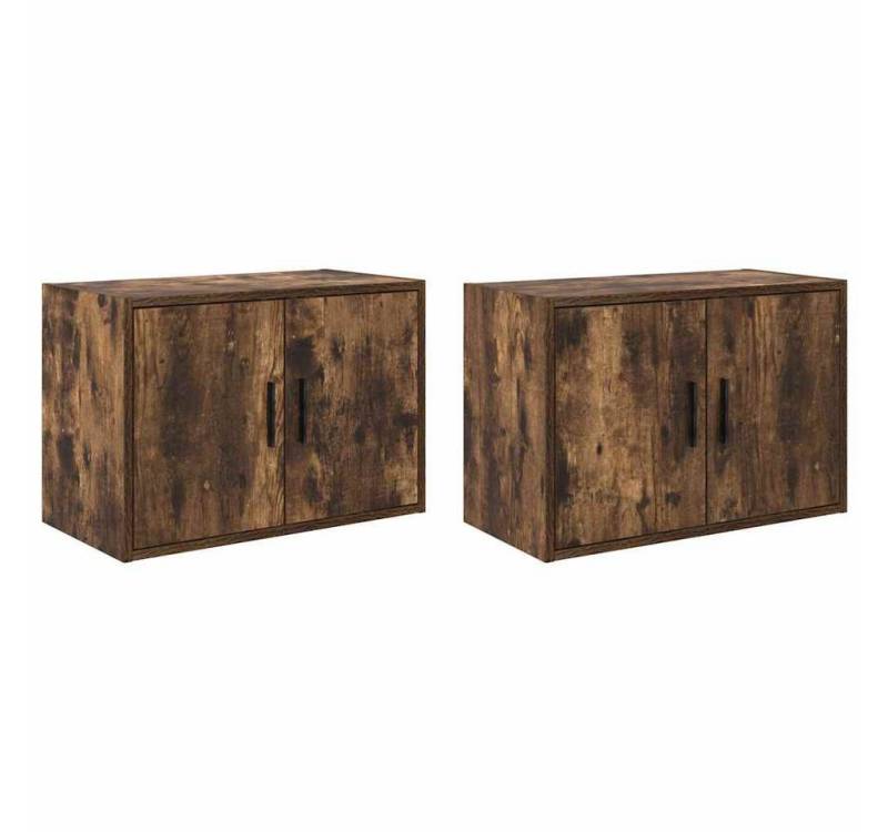 vidaXL Aktenschrank Garagen-Wandschränke 2 Stk Räuchereiche Holzwerkstoff von vidaXL