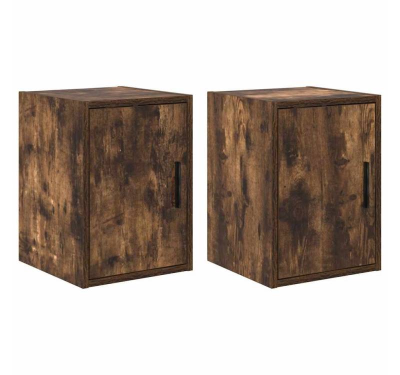 vidaXL Aktenschrank Garagen-Wandschränke 2 Stk Räuchereiche Holzwerkstoff von vidaXL