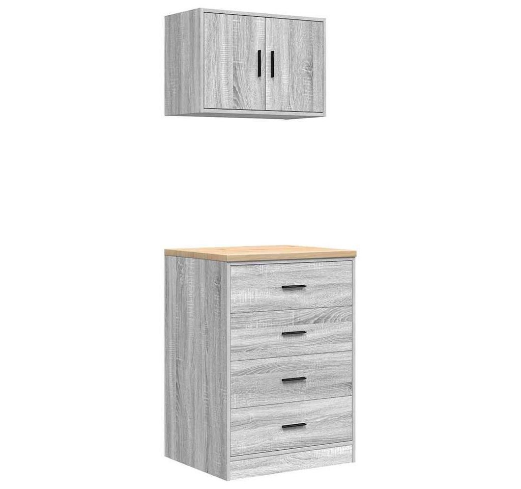 vidaXL Aktenschrank Garagenschränke 2 Stk Grau Sonoma Holzwerkstoff vidaXL Aktenschrank Garagenschränke 2 Stk Grau Sonoma Holzwerkstoff von vidaXL
