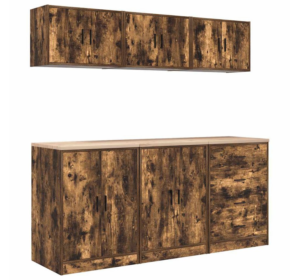 vidaXL Aktenschrank Garagenschränke 6 Stk Räuchereiche Holzwerkstoff vidaXL Aktenschrank Garagenschränke 6 Stk Räuchereiche Holzwerkstoff von vidaXL