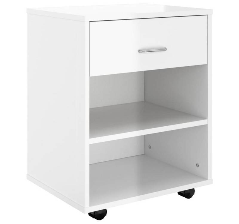 vidaXL Aktenschrank Rollschrank Hochglanz-Weiß 46x36x59 cm Spanplatte von vidaXL