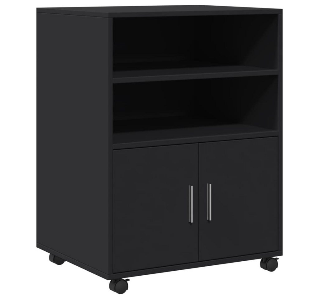 vidaXL Aktenschrank Rollschrank Schwarz 60x48x81 cm Holzwerkstoff (1-St) von vidaXL