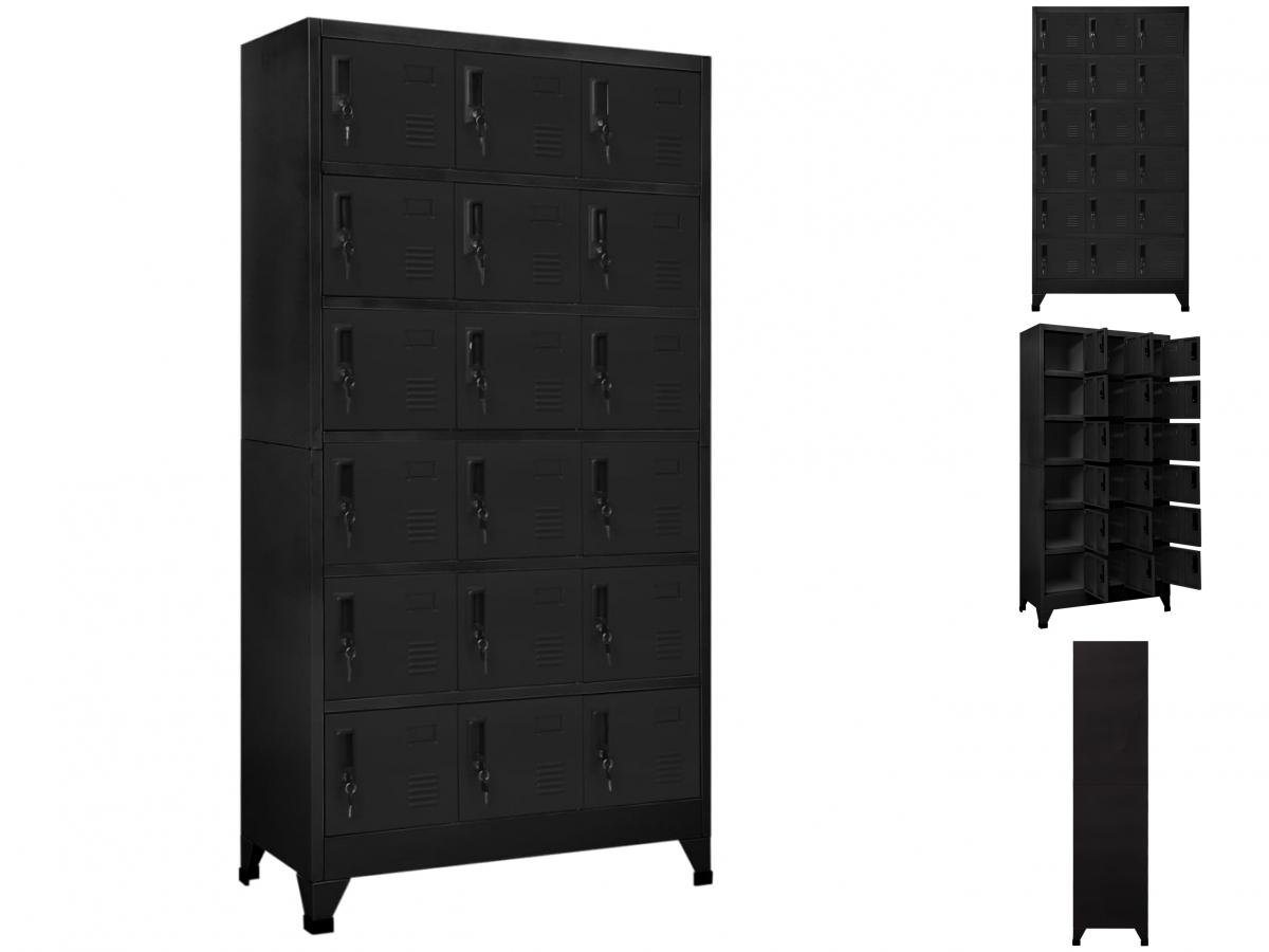 vidaXL Aktenschrank Schließfachschrank Schwarz 90x40x180 cm Stahl von vidaXL