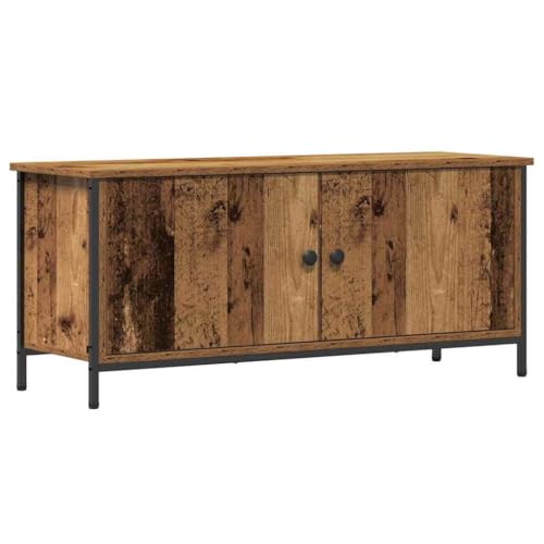 vidaXL Altholz TV Einheit für Wohnzimmer und Schlafzimmer, Medienkonsole im industriellen Stil mit Stauraum, Möbelständer, Metallschrank, texturiertem recyceltem Holz zeitgemäß von vidaXL