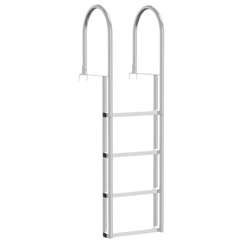 vidaXL Aluminium-Anlegeleiter 45 x 11,5 cm, 162 cm hoch, rutschfest und ergonomisch, 4 Stufen, silberfarben von vidaXL