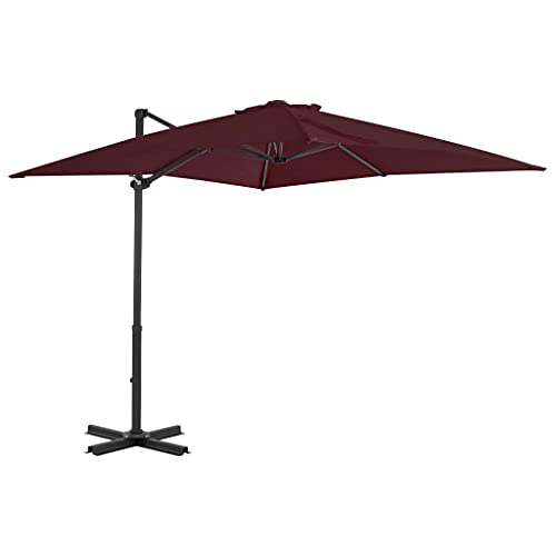 vidaXL Ampelschirm mit Aluminium-Mast Lüftung Kurbelsystem Sonnenschirm Gartenschirm Marktschirm Strandschirm Kurbelschirm Bordeauxrot 250x250cm vidaXL Ampelschirm mit Aluminium-Mast Lüftung Kurbelsystem Sonnenschirm Gartenschirm Marktschirm Strandschirm Kurbelschirm Bordeauxrot 250x250cm von vidaXL