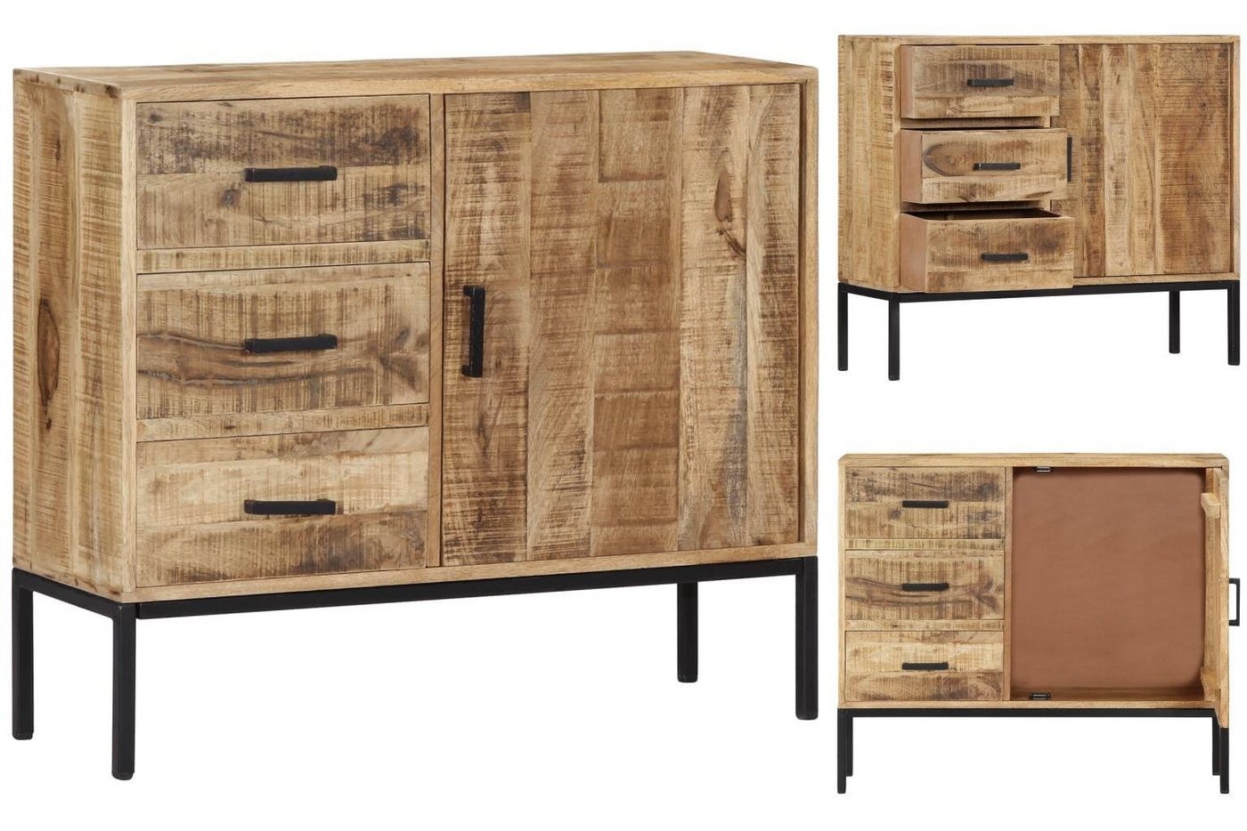 vidaXL Anrichte Sideboard 88x30x73 cm Massivholz Mango Kommode Wohnzimmer von vidaXL