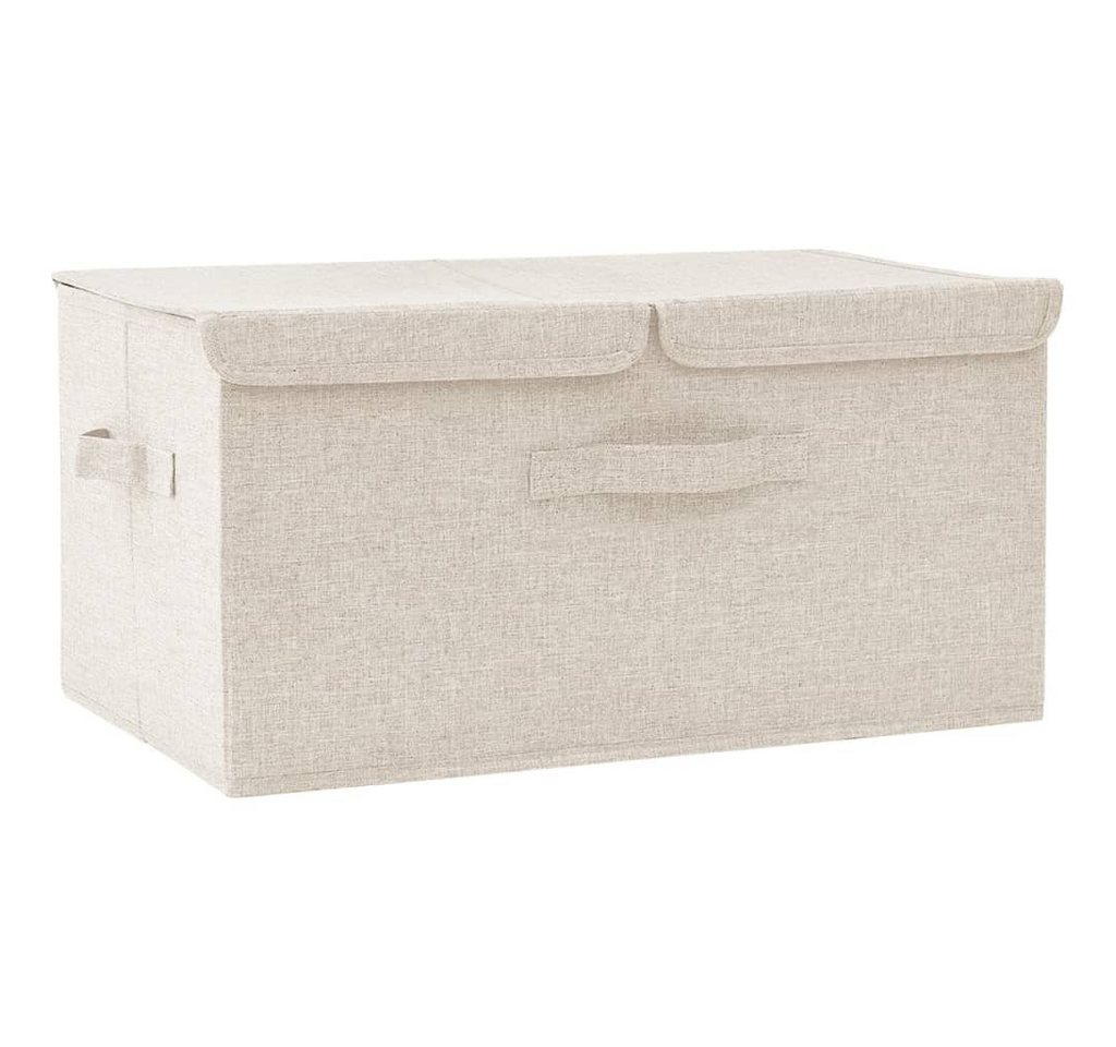 vidaXL Aufbewahrungsbox Aufbewahrungsbox Stoff 50x30x25 cm Creme (1 St) von vidaXL