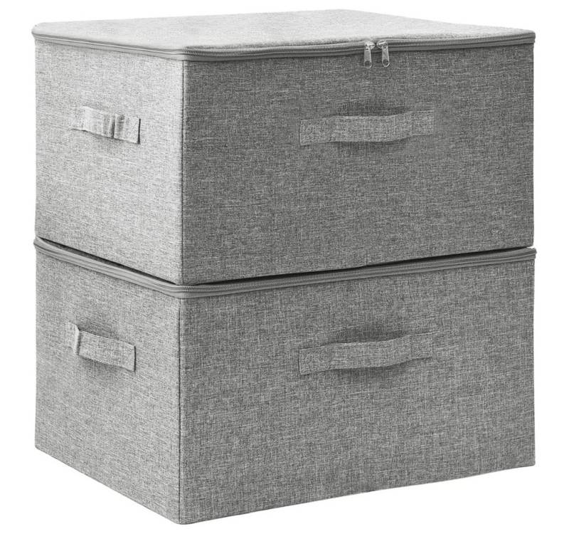 vidaXL Aufbewahrungsbox Aufbewahrungsboxen 2 Stk Stoff 43x34x23 cm Grau von vidaXL
