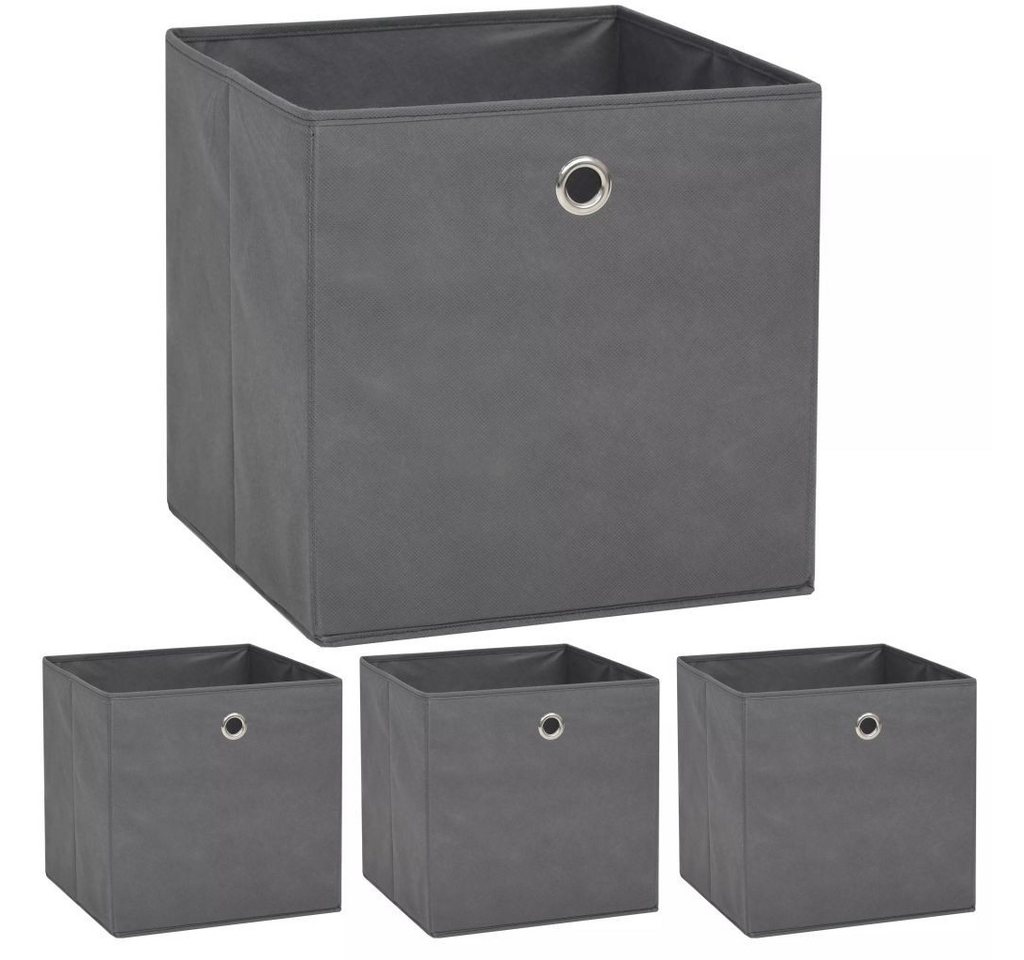 vidaXL Aufbewahrungsbox Aufbewahrungsboxen 4 Stk Vliesstoff 32 x 32 x 32 cm Grau vidaXL Aufbewahrungsbox Aufbewahrungsboxen 4 Stk Vliesstoff 32 x 32 x 32 cm Grau von vidaXL
