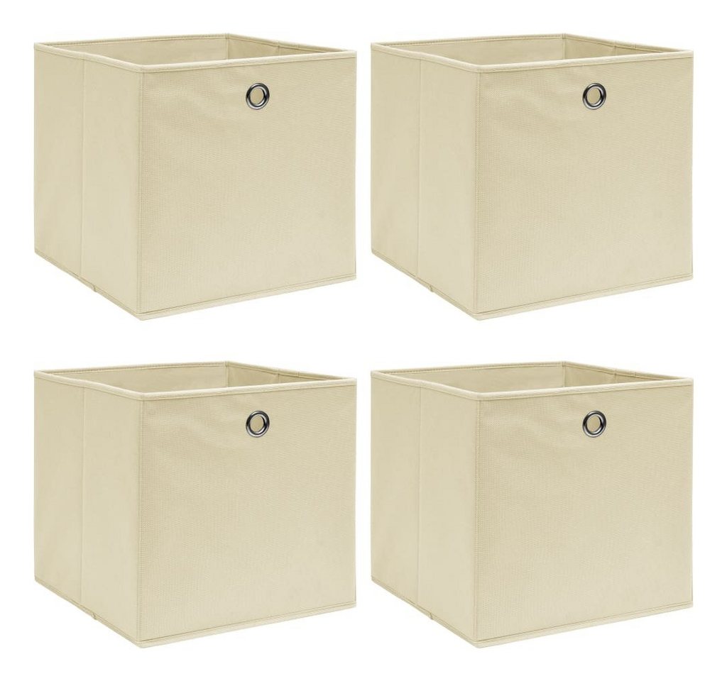 vidaXL Aufbewahrungsbox Aufbewahrungsboxen 4 Stk. Creme 32x32x32 cm Stoff (4 St) von vidaXL