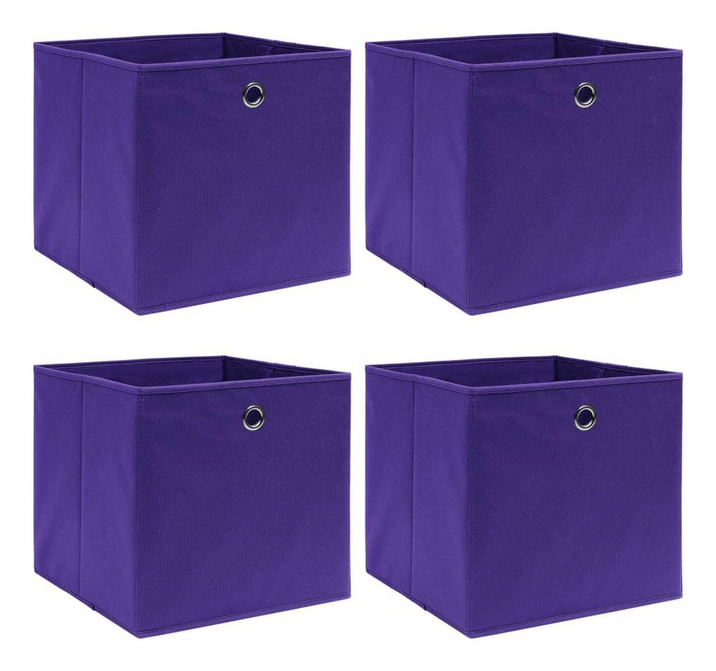 vidaXL Aufbewahrungsbox Aufbewahrungsboxen 4 Stk. Lila 32x32x32 cm Stoff (4 St) von vidaXL