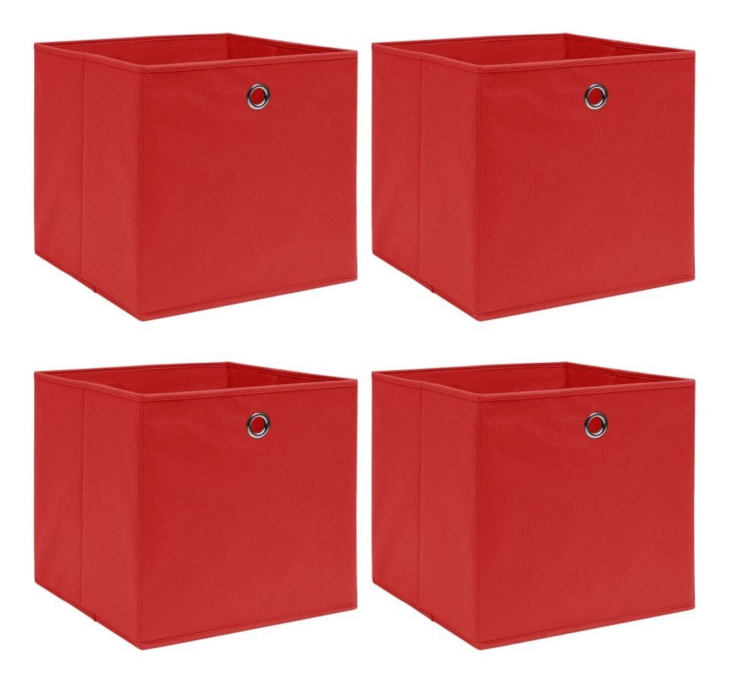 vidaXL Aufbewahrungsbox Aufbewahrungsboxen 4 Stk. Rot 32x32x32 cm Stoff (4 St) von vidaXL