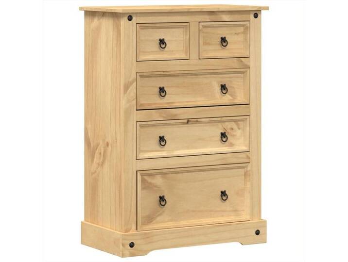 vidaXL Aufbewahrungsbox Kommode Corona 80x43x114 cm Massivholz Kiefer, braun von vidaXL
