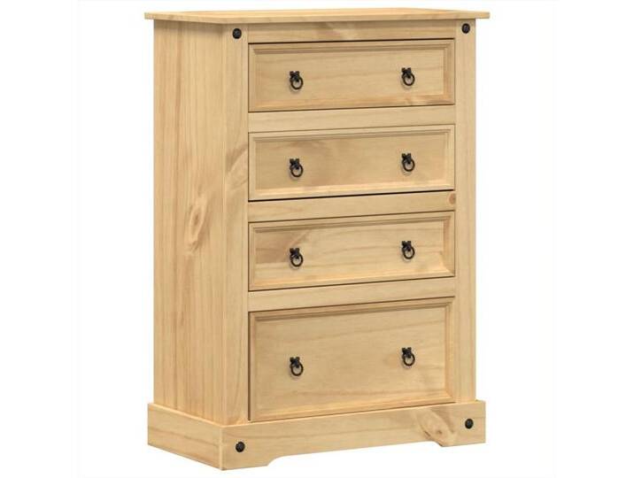 vidaXL Aufbewahrungsbox Kommode Corona 80x43x114 cm Massivholz Kiefer, braun von vidaXL