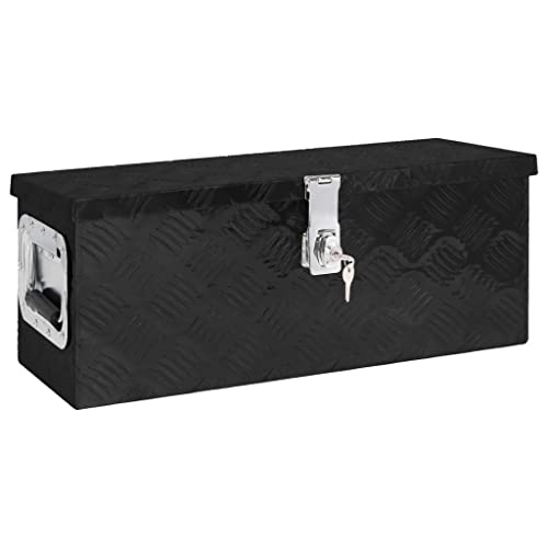 vidaXL Aufbewahrungsbox Aluminiumkoffer Aluminiumbox Lagerbox Lagerkiste Transportkoffer Transportkiste Schwarz 60x23,5x23cm Aluminium von vidaXL