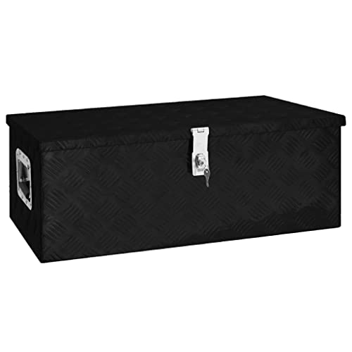 vidaXL Aufbewahrungsbox Aluminiumkoffer Aluminiumbox Lagerbox Lagerkiste Transportkoffer Transportkiste Schwarz 80x39x30cm Aluminium von vidaXL