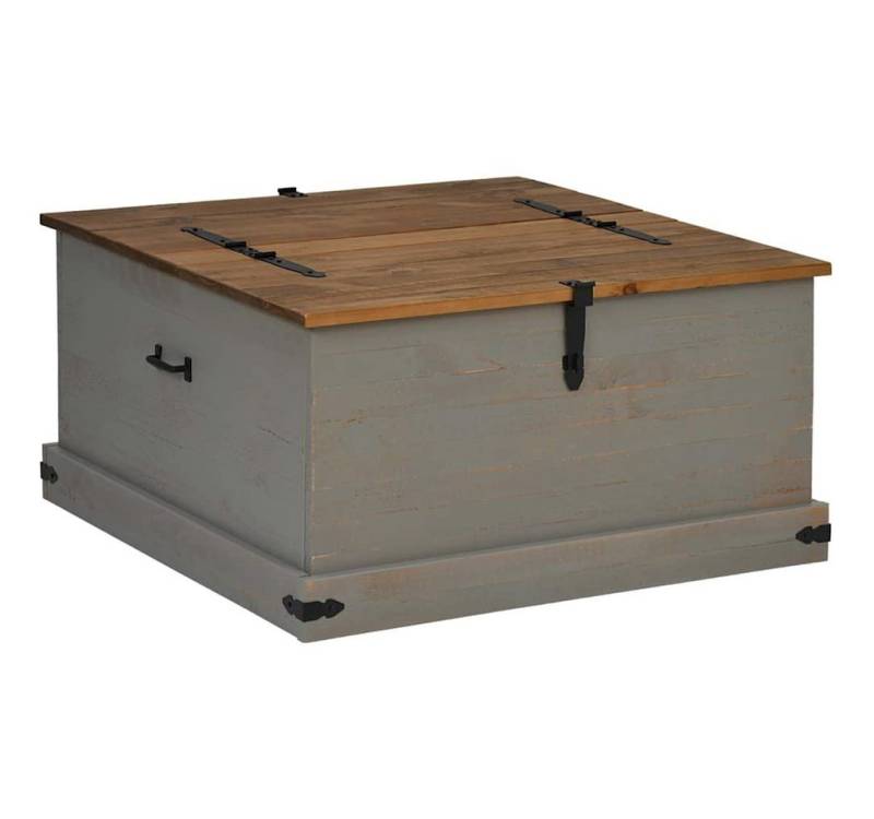 vidaXL Aufbewahrungsbox Truhe HALDEN Grau 91x91x47 cm Massivholz Kiefer (1 St) von vidaXL
