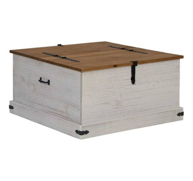 vidaXL Aufbewahrungsbox Truhe HALDEN Weiß 91x91x47 cm Massivholz Kiefer (1 St) von vidaXL