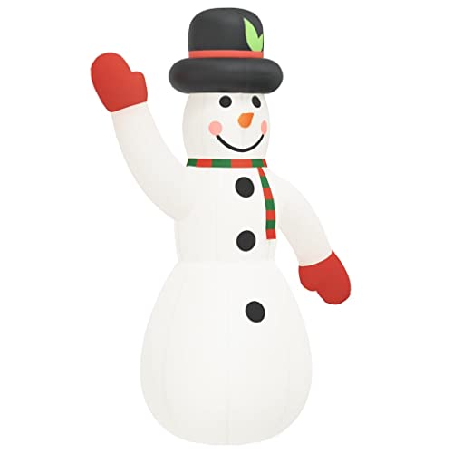 vidaXL Aufblasbarer Schneemann mit LEDs Beleuchtet Weihnachtsdekoration Beleuchtung Weihnachtsfigur Figur Winter Deko Weihnachten 370cm von vidaXL