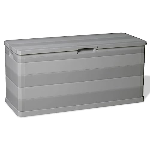 vidaXL Gartenbox Auflagenbox Kissenbox Gartentruhe Truhe Kiste Aufbewahrungsbox Garten Kissentruhe Mehrzwecktruhe Grau 117x45x56cm 280L von vidaXL