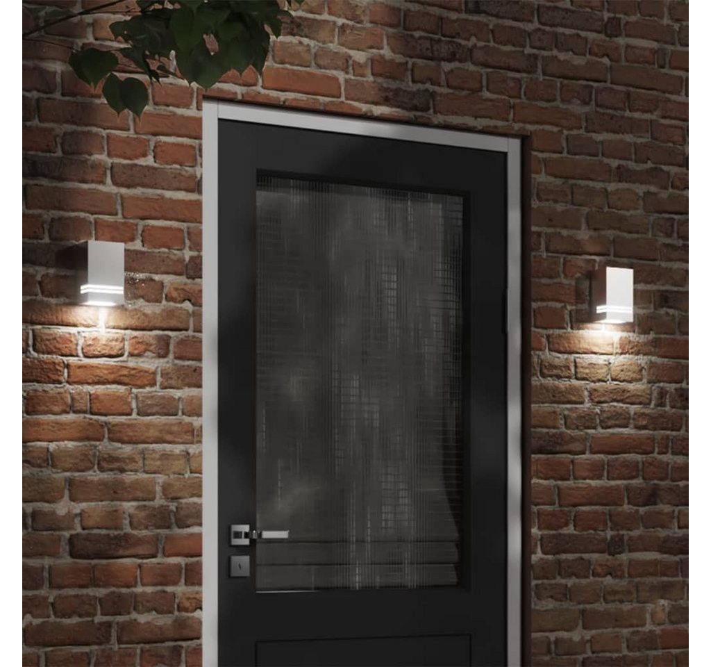 vidaXL Außen-Wandleuchte, Außenwandleuchte Silbern Edelstahl von vidaXL