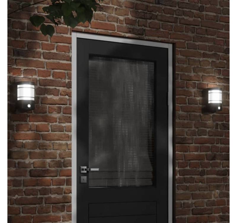 vidaXL Außen-Wandleuchte, Außenwandleuchte mit Bewegungsmelder Schwarz Edelstahl von vidaXL