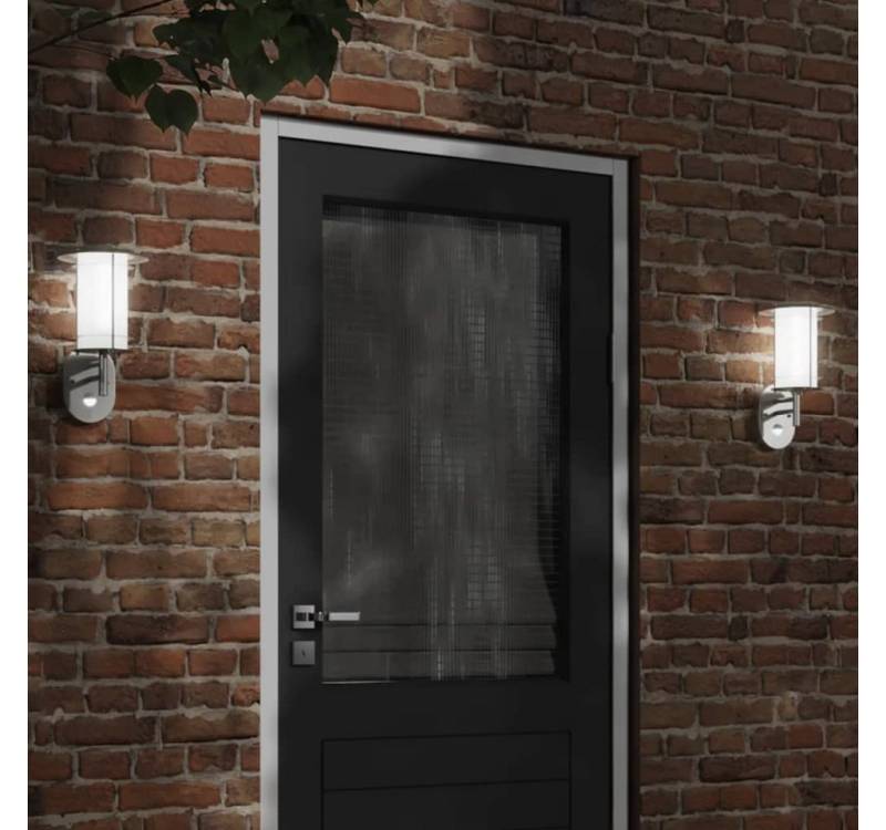 vidaXL Außen-Wandleuchte, Außenwandleuchte mit Bewegungsmelder Silbern Edelstahl von vidaXL