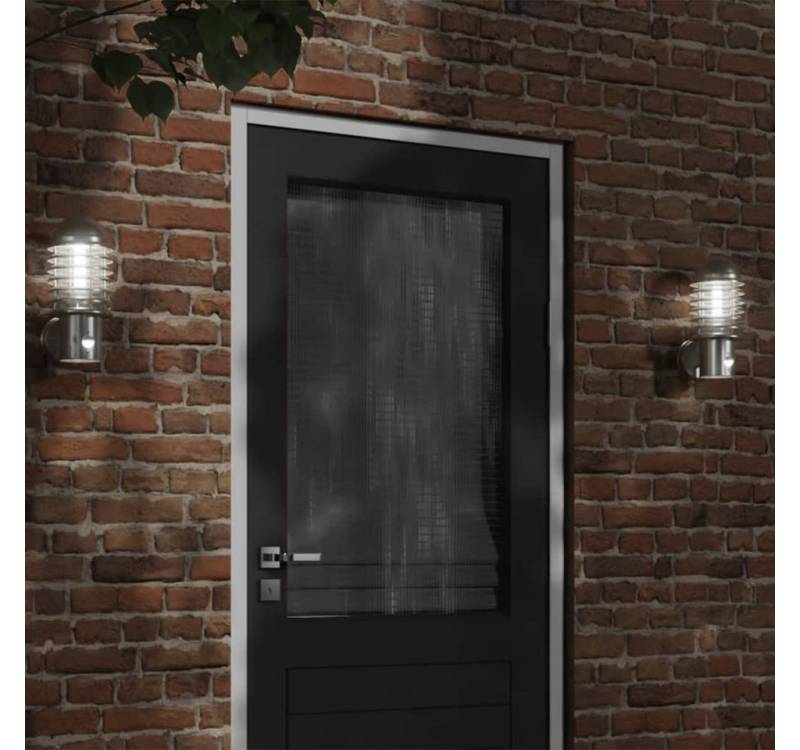 vidaXL Außen-Wandleuchte, Außenwandleuchten mit Bewegungsmelder 2 Stk. Silbern Edelstahl von vidaXL