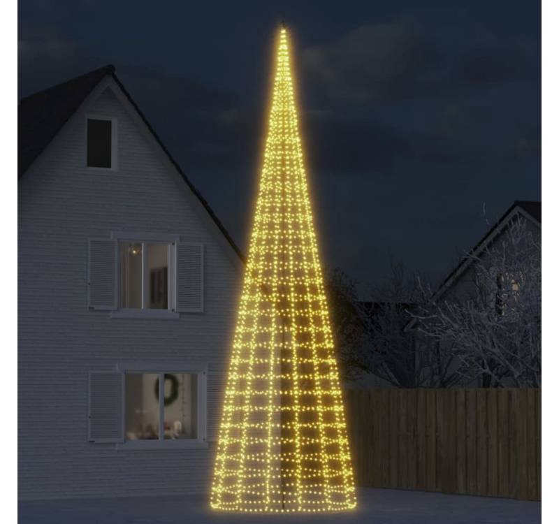 vidaXL Außen-Wandleuchte, LED-Weihnachtsbaum für Fahnenmast 3000 LEDs Warmweiß 800 cm von vidaXL