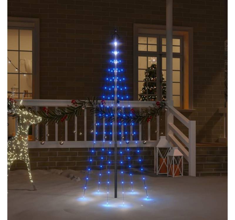 vidaXL Außen-Wandleuchte, LED-Weihnachtsbaum für Fahnenmast Blau 108 LEDs 180 cm von vidaXL