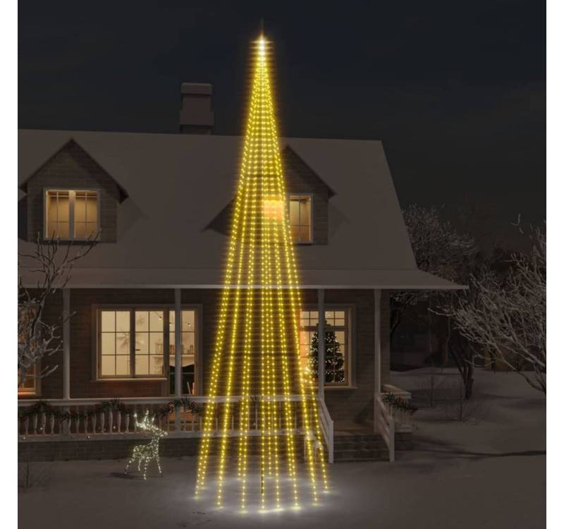 vidaXL Außen-Wandleuchte, LED-Weihnachtsbaum für Fahnenmast Warmweiß 1134 LEDs 800 cm von vidaXL