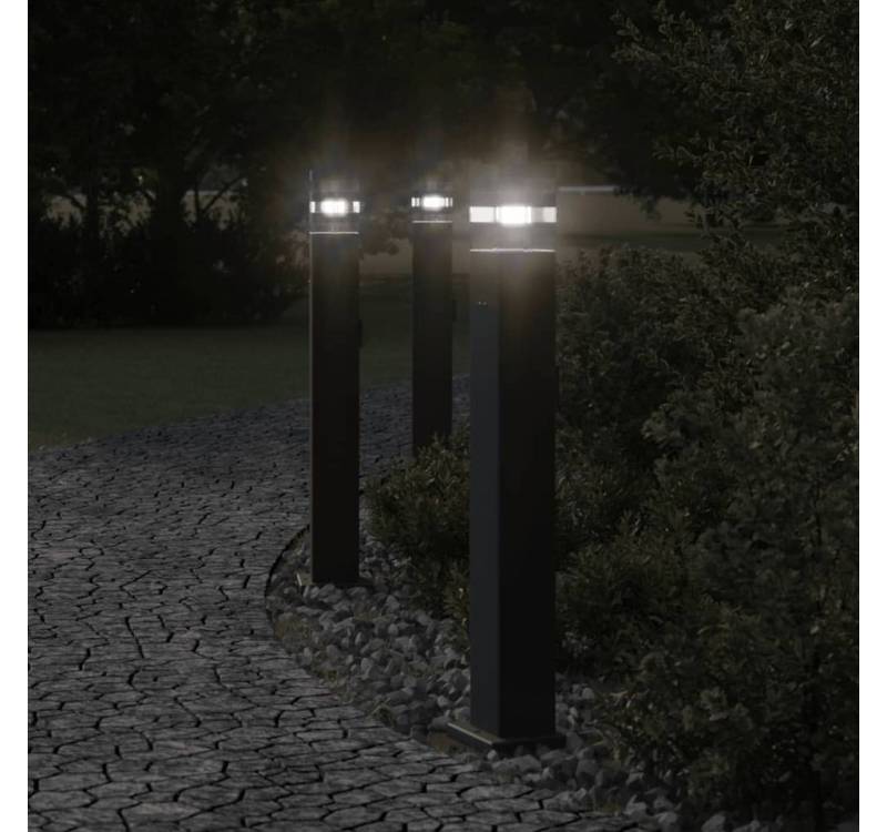 vidaXL Außen-Wandleuchte, Wegeleuchten mit Steckdose 3 Stk. Schwarz 80 cm Aluminium vidaXL Außen-Wandleuchte, Wegeleuchten mit Steckdose 3 Stk. Schwarz 80 cm Aluminium von vidaXL