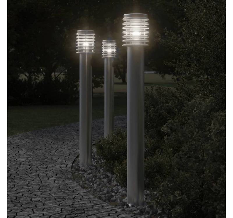 vidaXL Außen-Wandleuchte, Wegeleuchten mit Steckdose 3 Stk. Silbern 110 cm Edelstahl vidaXL Außen-Wandleuchte, Wegeleuchten mit Steckdose 3 Stk. Silbern 110 cm Edelstahl von vidaXL