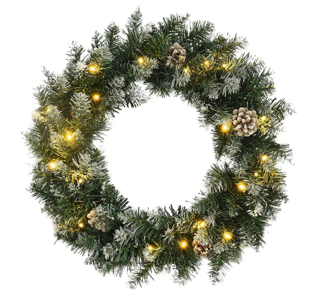 vidaXL Außen-Wandleuchte, Weihnachtskranz mit LED-Leuchten Grün 60 cm PVC vidaXL Außen-Wandleuchte, Weihnachtskranz mit LED-Leuchten Grün 60 cm PVC von vidaXL