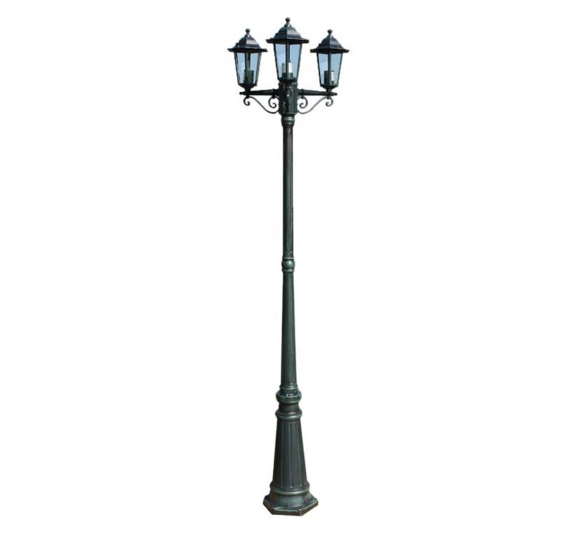 vidaXL Außen-Wandleuchte Gartenlaterne 3-flammig 215 cm Dunkelgrün/Schwarz Aluminium von vidaXL