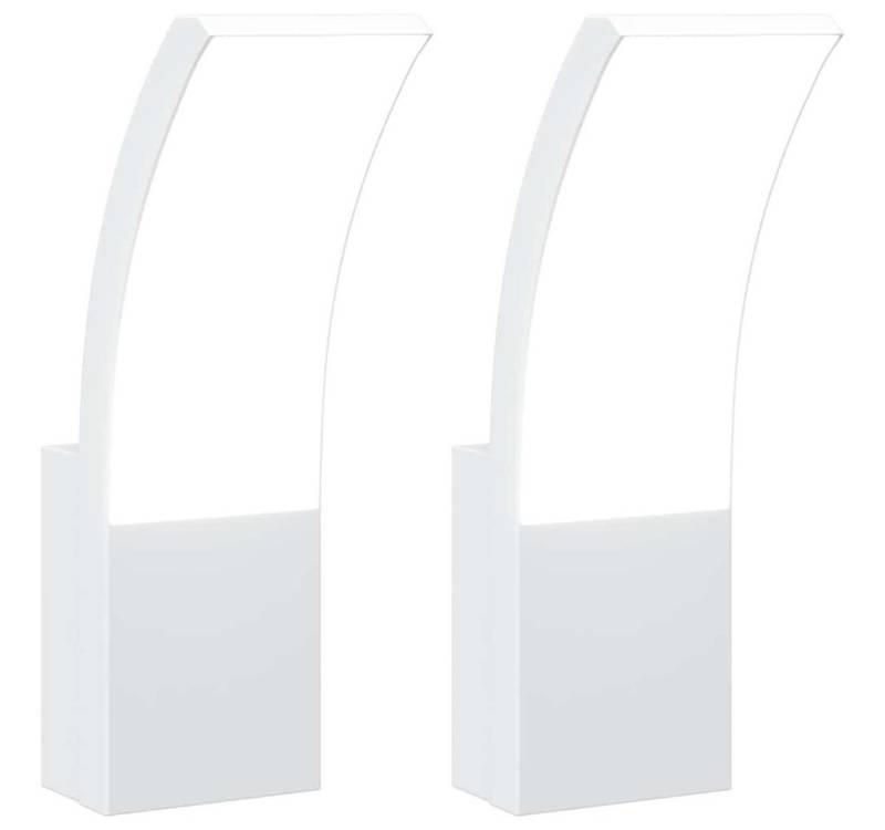 vidaXL Außen-Wandleuchte LED-Außenwandleuchten 2 Stk. Weiß Aluminiumdruckguss von vidaXL