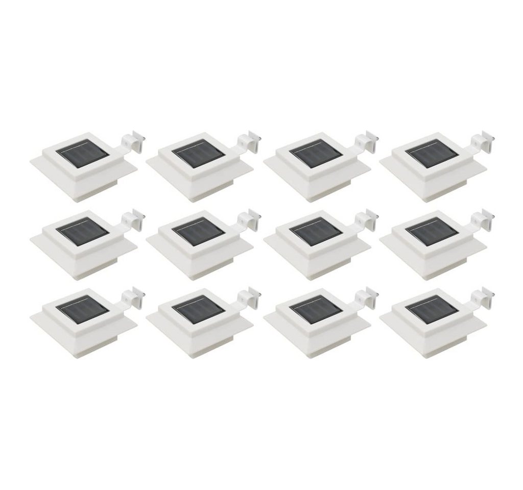 vidaXL Außen-Wandleuchte Solar-Außenleuchten 12 Stk. LED Rechteckig 12 cm Weiß von vidaXL