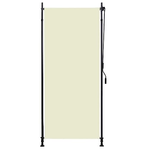 vidaXL Außenrollo Handkurbel-System Balkonrollo Senkrechtmarkise Sichtschutz Beschattung Sonnenschutz Außen Rollo Balkon 100x270cm Creme von vidaXL