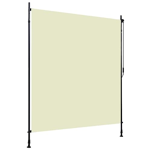 vidaXL Außenrollo Handkurbel-System Balkonrollo Senkrechtmarkise Sichtschutz Beschattung Sonnenschutz Außen Rollo Balkon 200x270cm Creme von vidaXL