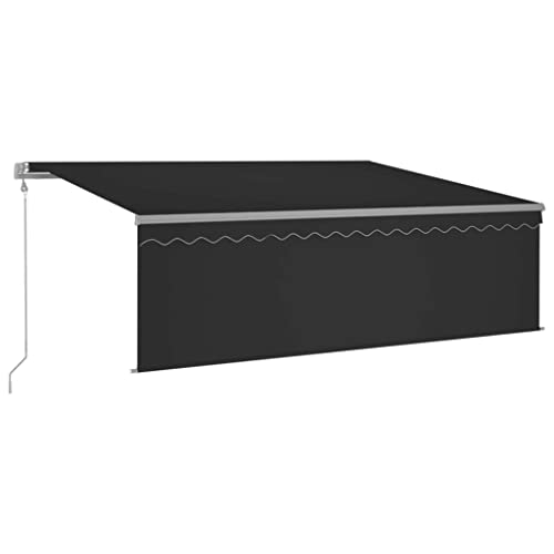 vidaXL Automatische Markise mit Jalousie LED Windsensor Gelenkarmmarkise Sonnenschutz Sonnenmarkise Balkonmarkise Garten Terrasse Balkon 4x3m Anthrazit von vidaXL