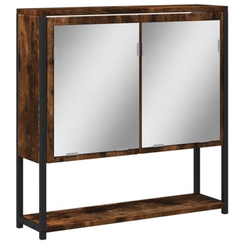 vidaXL Bad-Spiegelschrank Räuchereiche 60x16x60 cm Holzwerkstoff von vidaXL